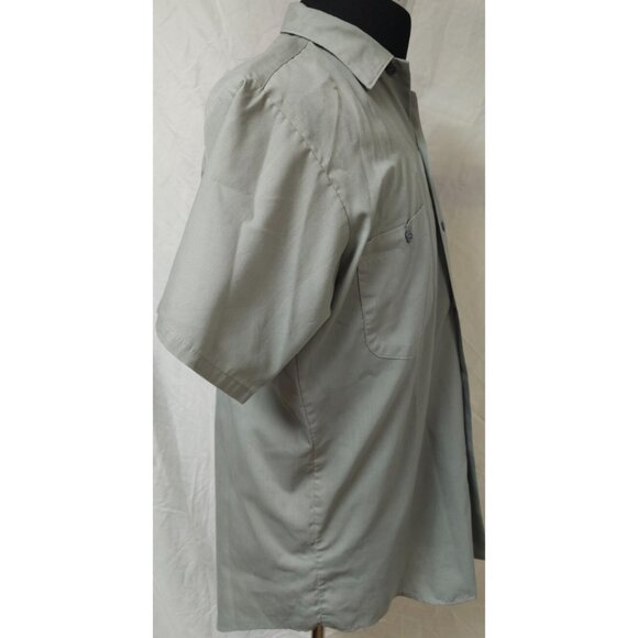 Sears 1970s Vintage Perma Press Short Sleeve Gray Button-Up Work Shirt M 15x15.5 - Picture 7 of 11